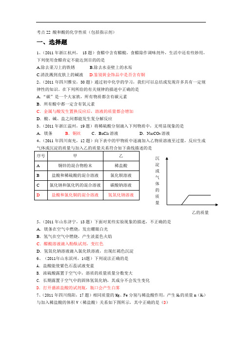 [初中化学]2011中考化学真题按知识点分类汇编(包括29个知识点 7大主题) 人教版21