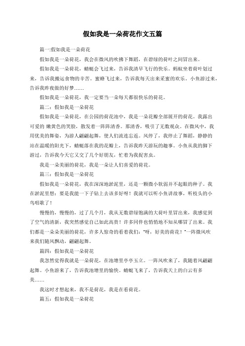 假如我是一朵荷花作文五篇