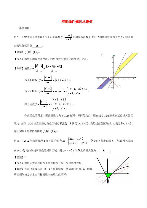 【备战】高考数学 高频考点归类分析 应用线性规划求最值(真题为例)