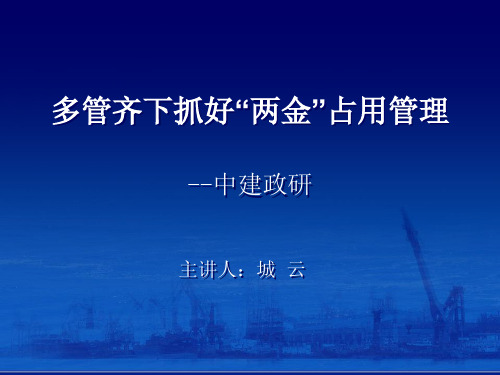 4-城老师-两金清欠管理