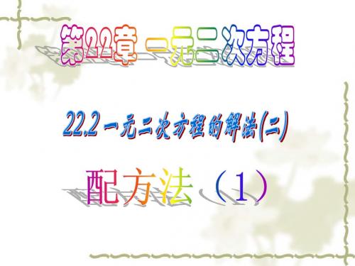 22.2.1一元一次方程的解法(2)配方法1