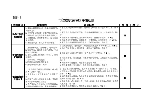 健康家庭标准