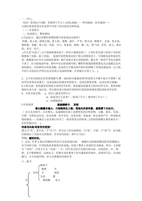贾平凹《风雨》教案