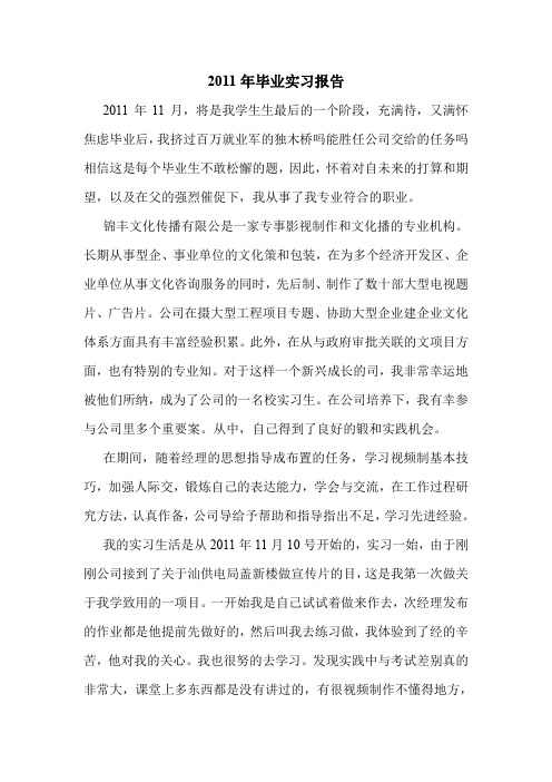 2011年毕业实习报告