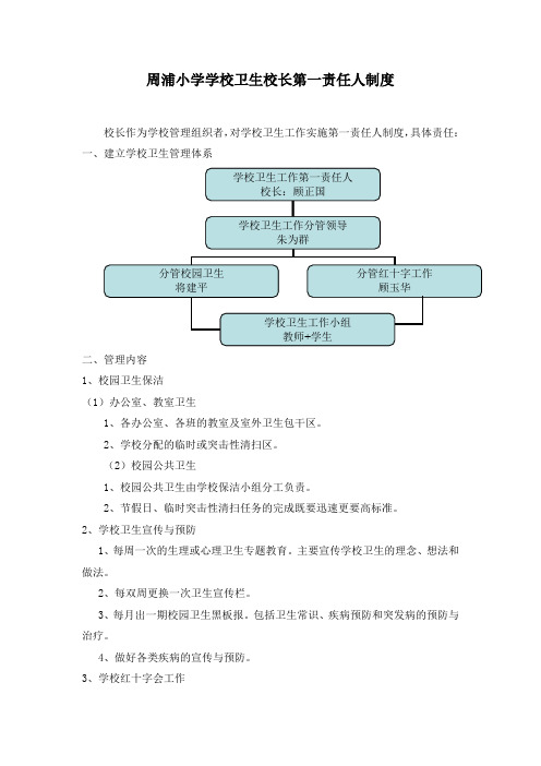 周浦小学学校卫生校长第一责任人制度