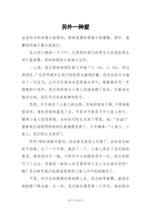 另外一种爱_高二作文