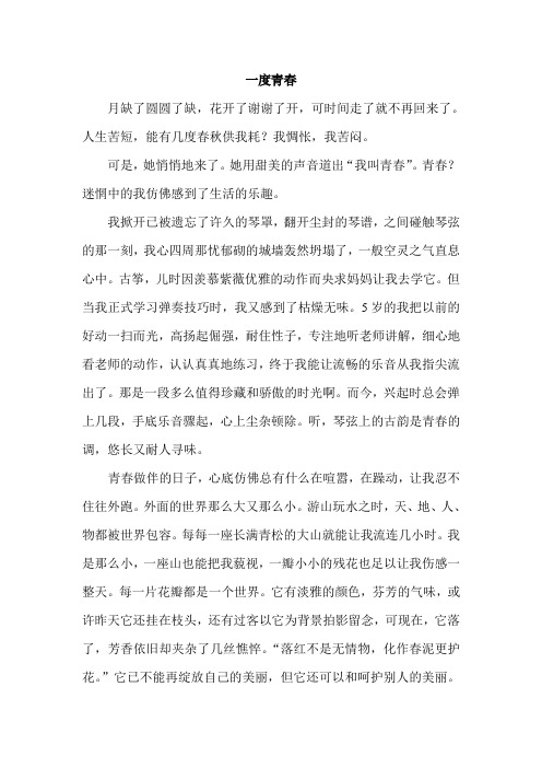 一度青春(参赛作文)