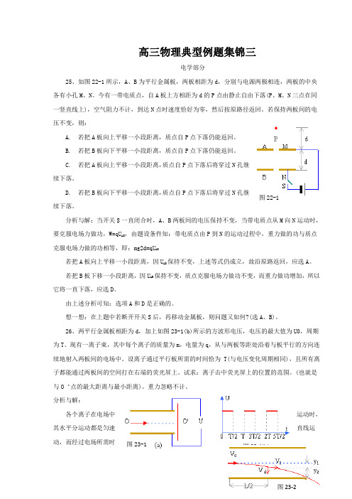 2010年高考物理电学典型例题集锦1