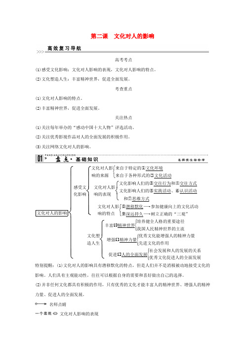 高考政治一轮复习精品学案 1.2文化对人的影响 新人教版必修3