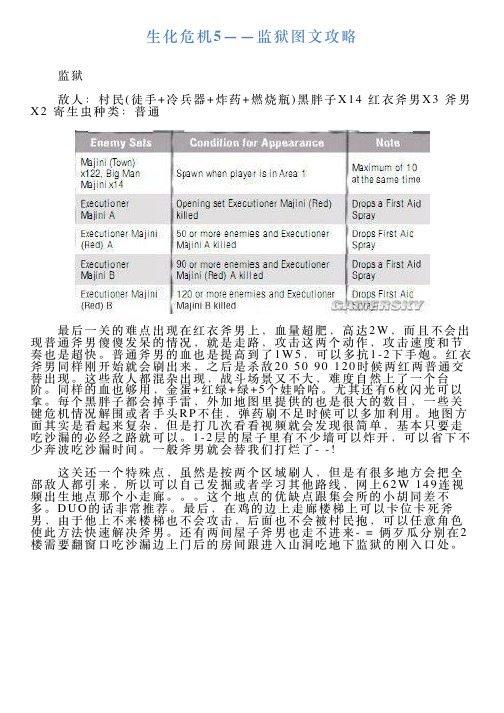 生化危机5——监狱图文攻略