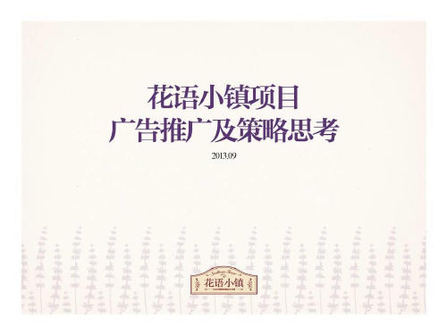 花语小镇项目推广及策略思考