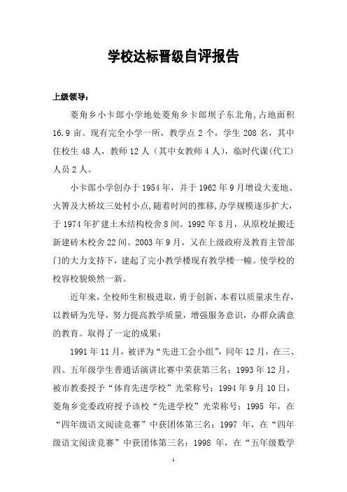 学校达标晋级自评报告(精华)