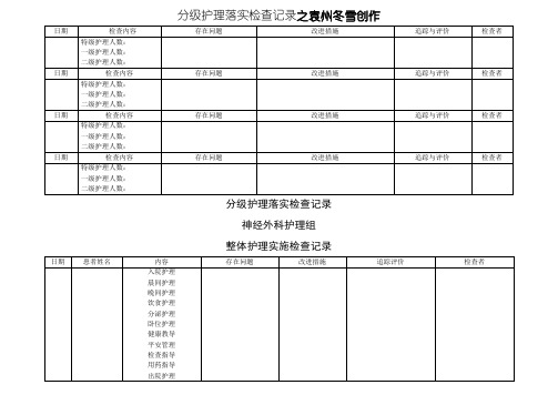 分级护理落实检查记录