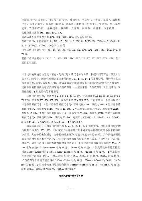 同步带分类