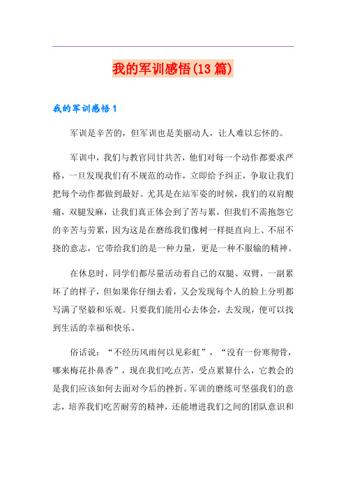 我的军训感悟(13篇)