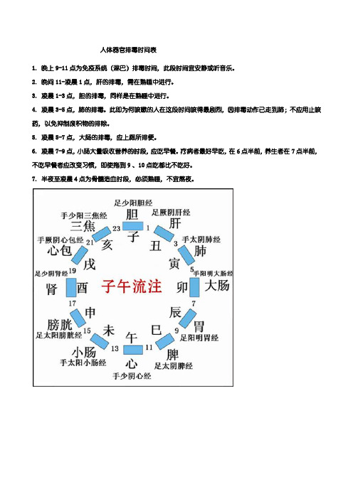 人体器官排毒时间表