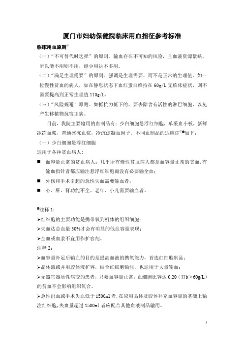 临床用血指征