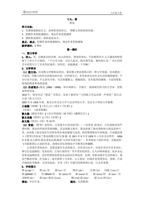 《雪》导学案教师版