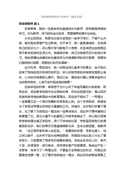 思政课教师培训心得体会（精选5篇）