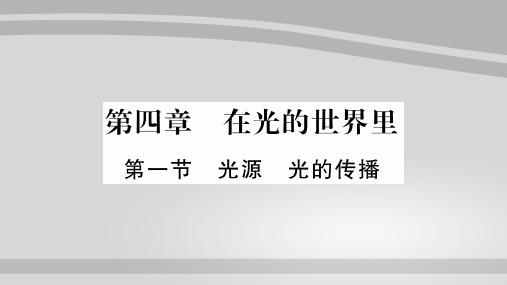 第4章  第1节 光源 光的传播—2020年秋教科版物理八年级上册课时作业课件
