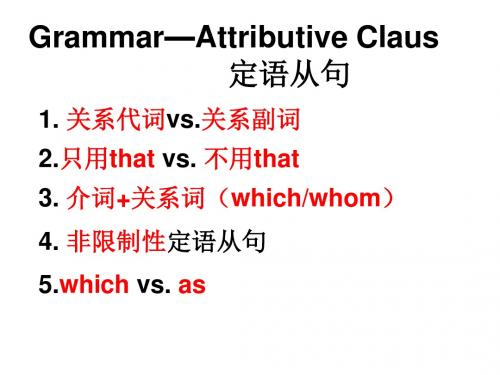 Grammar—Attributive Claus