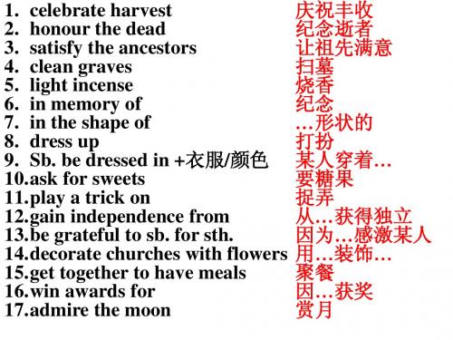 高中英语必修三unit 1词组记忆