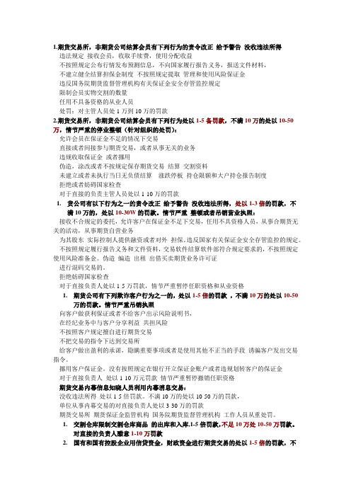 期货法律处罚条例
