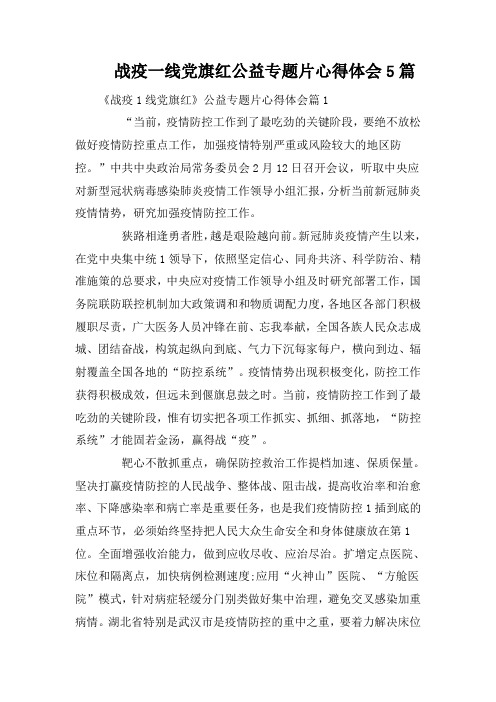 战疫一线党旗红公益专题片心得体会5篇