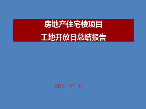 房地产住宅楼项目工地开放日总结报告