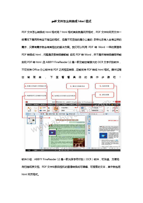 pdf文件怎么转换成html格式
