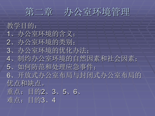 第二章  办公室环境管理