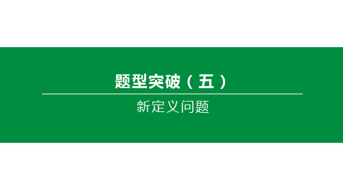 北京中考数学二轮复习课件 题型突破05 新定义问题
