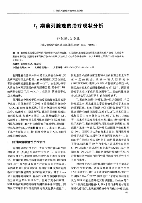 T3期前列腺癌的治疗现状分析