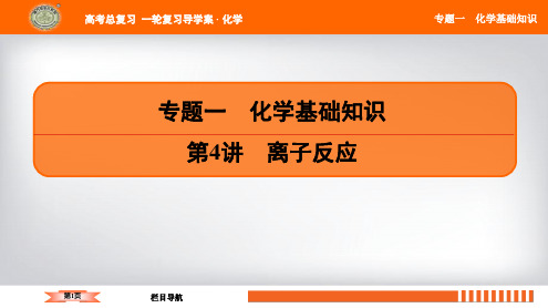 2019高考化学(全国版)大一轮复习配套课件：专题一 第4讲 离子反应(共70张PPT)