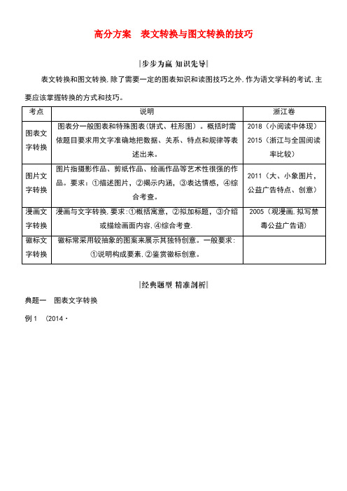 2020届高三语文总复习复习专题七高分方案表文转换与图文转换的技巧教案(最新整理)