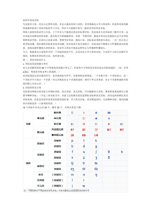 如何学好英语音标