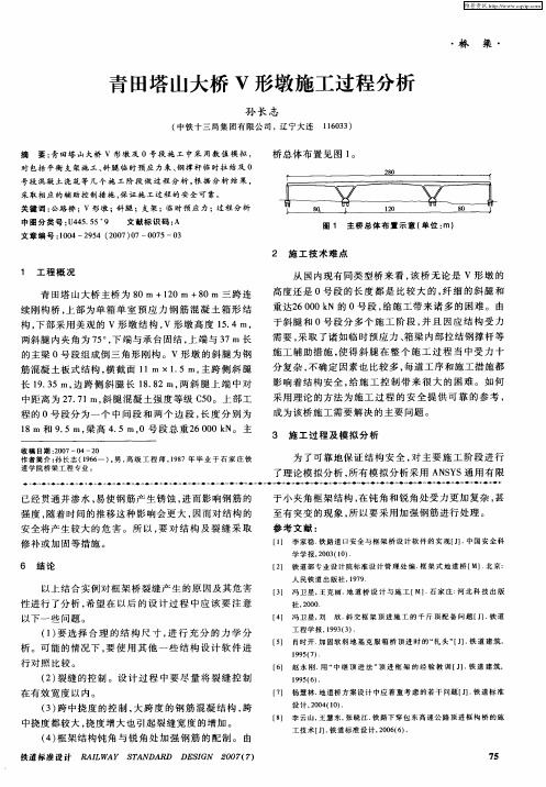 青田塔山大桥V形墩施工过程分析