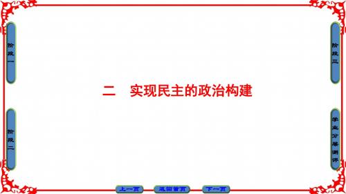 人民版高中历史选修二 2.2 实现民主的政治构建 名师公开课省级获奖课件(36张)