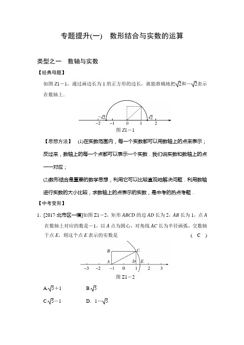 2018届中考数学专题提升(一)数形结合与实数的运算