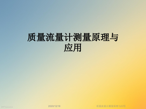 质量流量计测量原理与应用