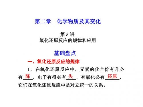 氧化还原反应的规律和应用ppt1 人教课标版