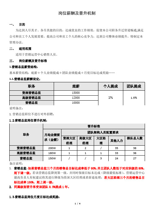 岗位薪酬及晋升机制