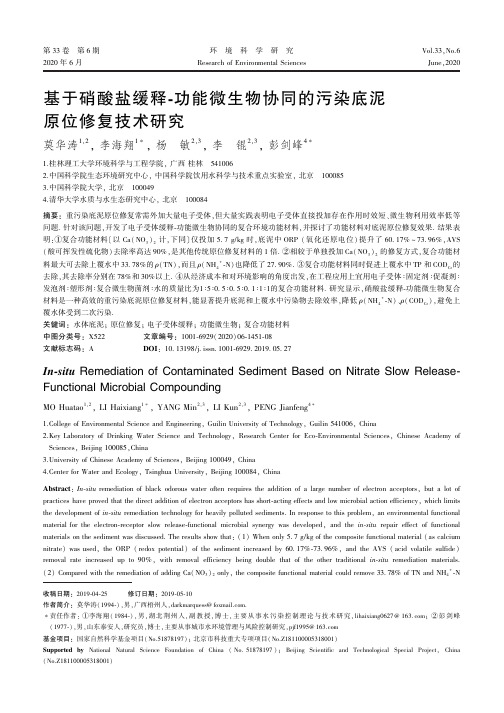 基于硝酸盐缓释-功能微生物协同的污染底泥原位修复技术研究