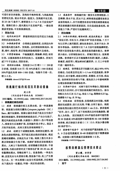 核桃腐烂病的成因及其防治措施