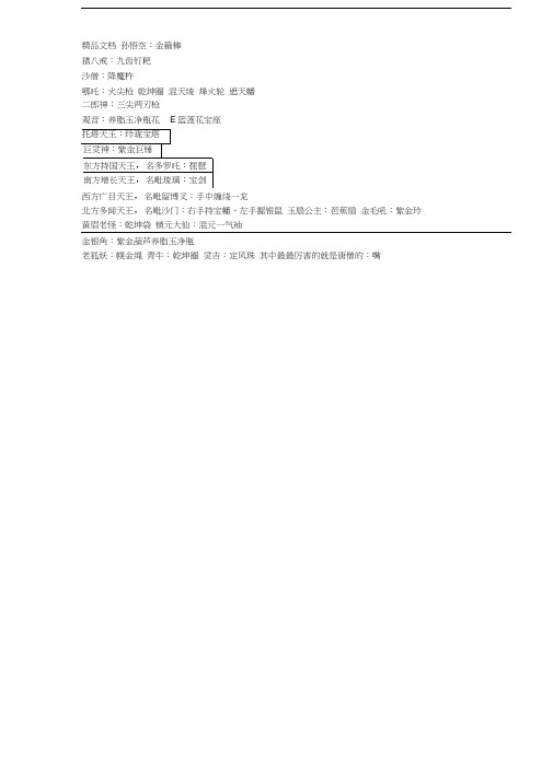 《西游记》中的兵器培训资料