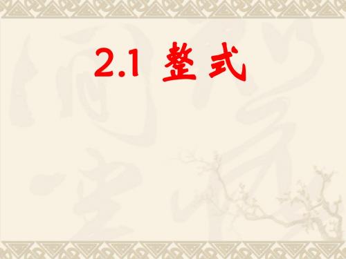 2.1整式第3课时