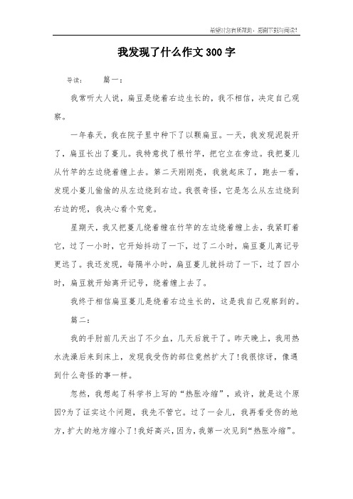 我发现了什么作文300字_1