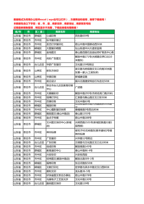 2020新版山东省枣庄市复印工商企业公司商家名录名单黄页联系电话号码地址大全150家