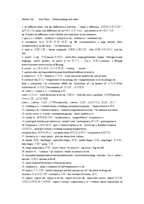 牛津译林版高中英语单词精析系列(模块6单元3)