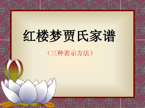 红楼梦贾氏家谱图